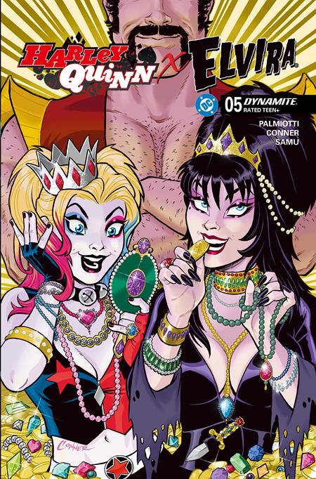 HARLEY QUINN X ELVIRA #5 CVR H INC 1:10 AMANDA CONNER JEWELS VAR (Limit 1 Per Customer) (rel:03/11)