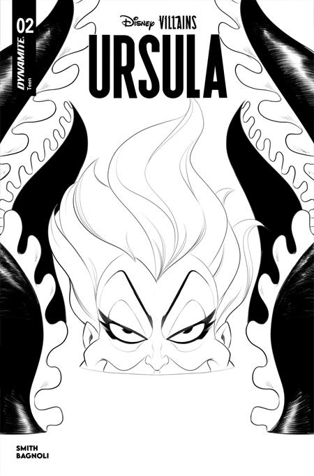 DISNEY VILLAINS URSULA #2 CVR G INC 1:10 ROBERT QUINN LINE ART VAR (Limit 1 Per Customer) (rel:04/01)