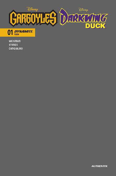GARGOYLES DARKWING DUCK #1 (Limit 2 Per Cover) CVR N GARGOYLE GREY BLANK AUTHENTIX FOC BONUS VAR (rel:01/14)