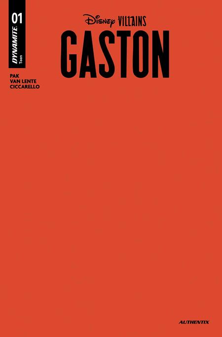 DISNEY VILLAINS GASTON #1 CVR L RED BLANK AUTHENTIX VAR (Limit 2 Per Cover) (rel:03/04)