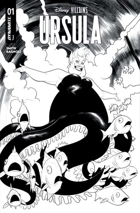DISNEY VILLAINS URSULA #1 CVR J INC 1:10 ROBERT QUINN LINE ART VAR (Limit 1 Per Customer) (rel:02/25)