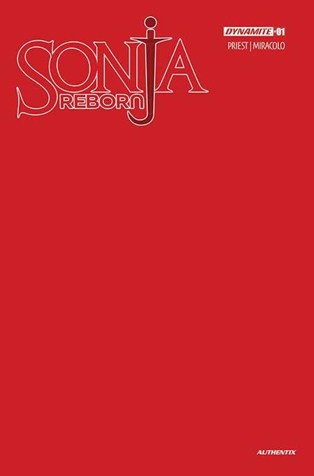 SONJA REBORN #1 CVR U FOC BONUS RED BLANK AUTHENTIX VAR (Limit 2 Per Cover) (rel:08/27)
