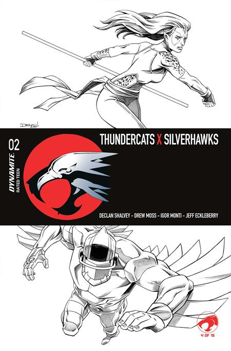 THUNDERCATS X SILVERHAWKS #2 CVR L DECLAN SHALVEY LINE ART VAR (Limit 1 Per Cover) (rel:05/13)