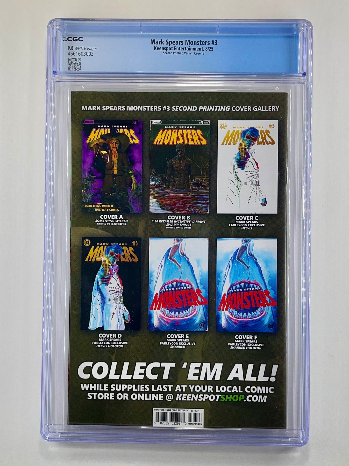 Mark Spears Monsters #3 2nd Printing 1:20 Mark Spears Swamp Things Variant CGC 9.8 (Aug 2025)