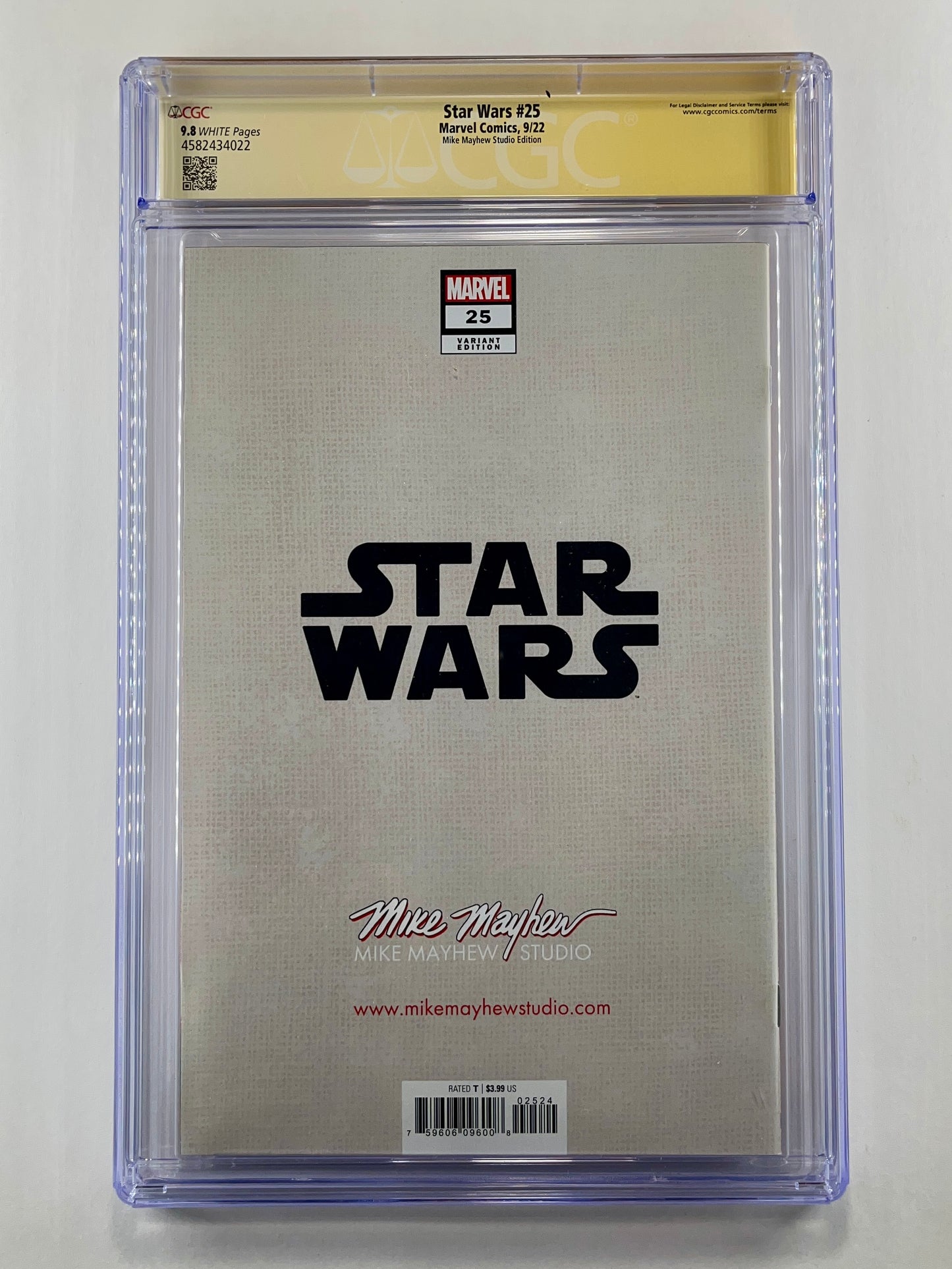Star Wars #25 Mike Mayhew Webstore Variant CGC 9.8 (Sep 2022) (Signed by Mike Mayhew Apr 2025)
