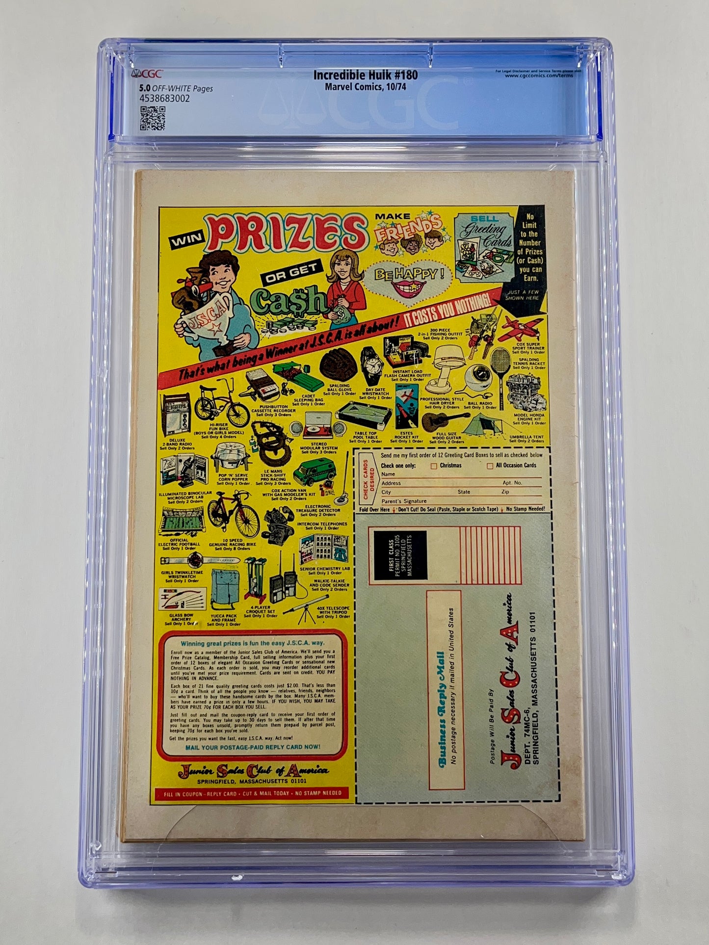 The Incredible Hulk #180 CGC 5.0 (Oct 1974)