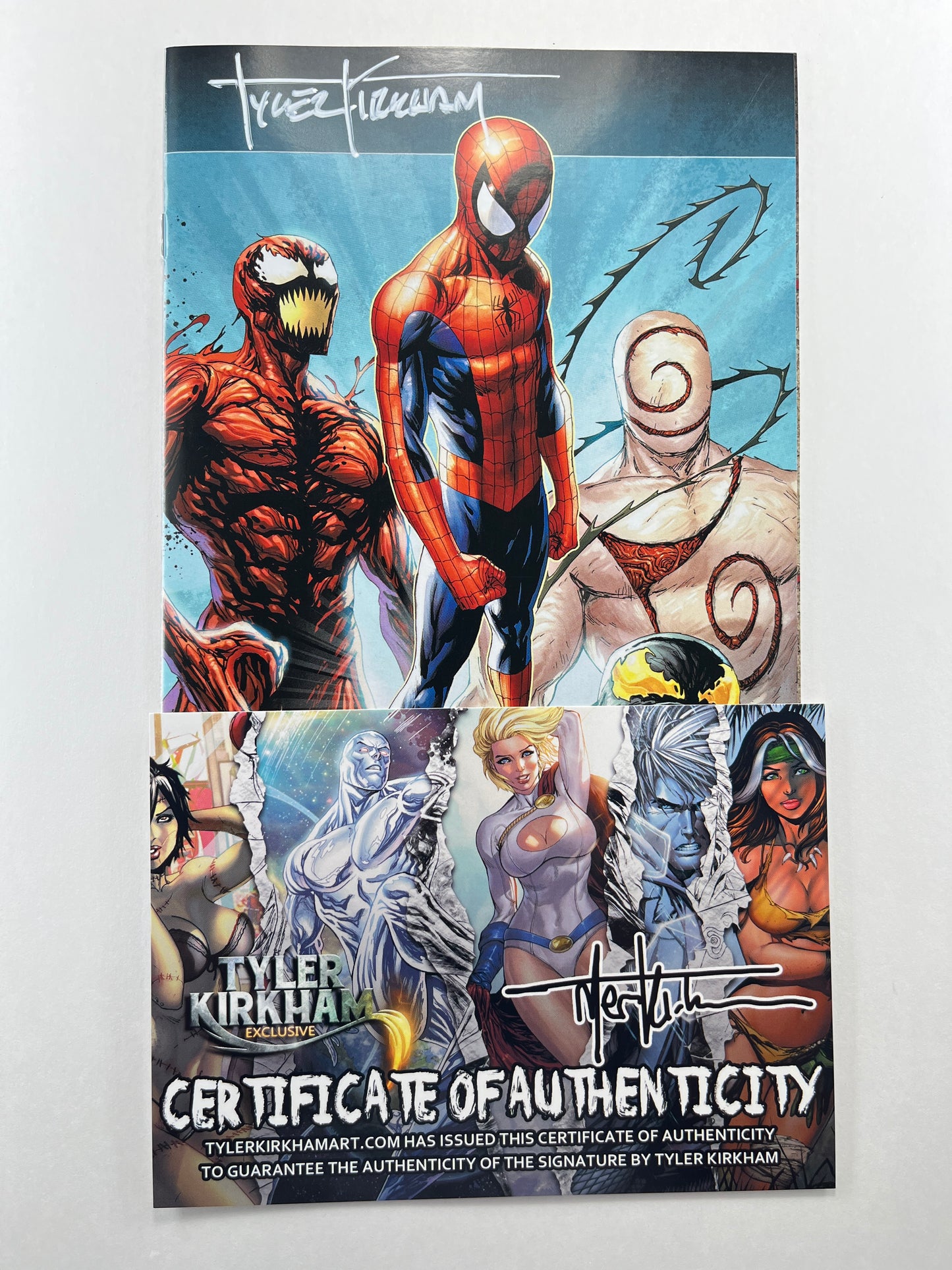 Amazing Spider-Man / Venom: Death Spiral #1 616 Comics / Comic Traders / Comics Elite Tyler Kirkham Virgin Variant (Apr 2026) (Art Signature by Tyler Kirkham w/COA)