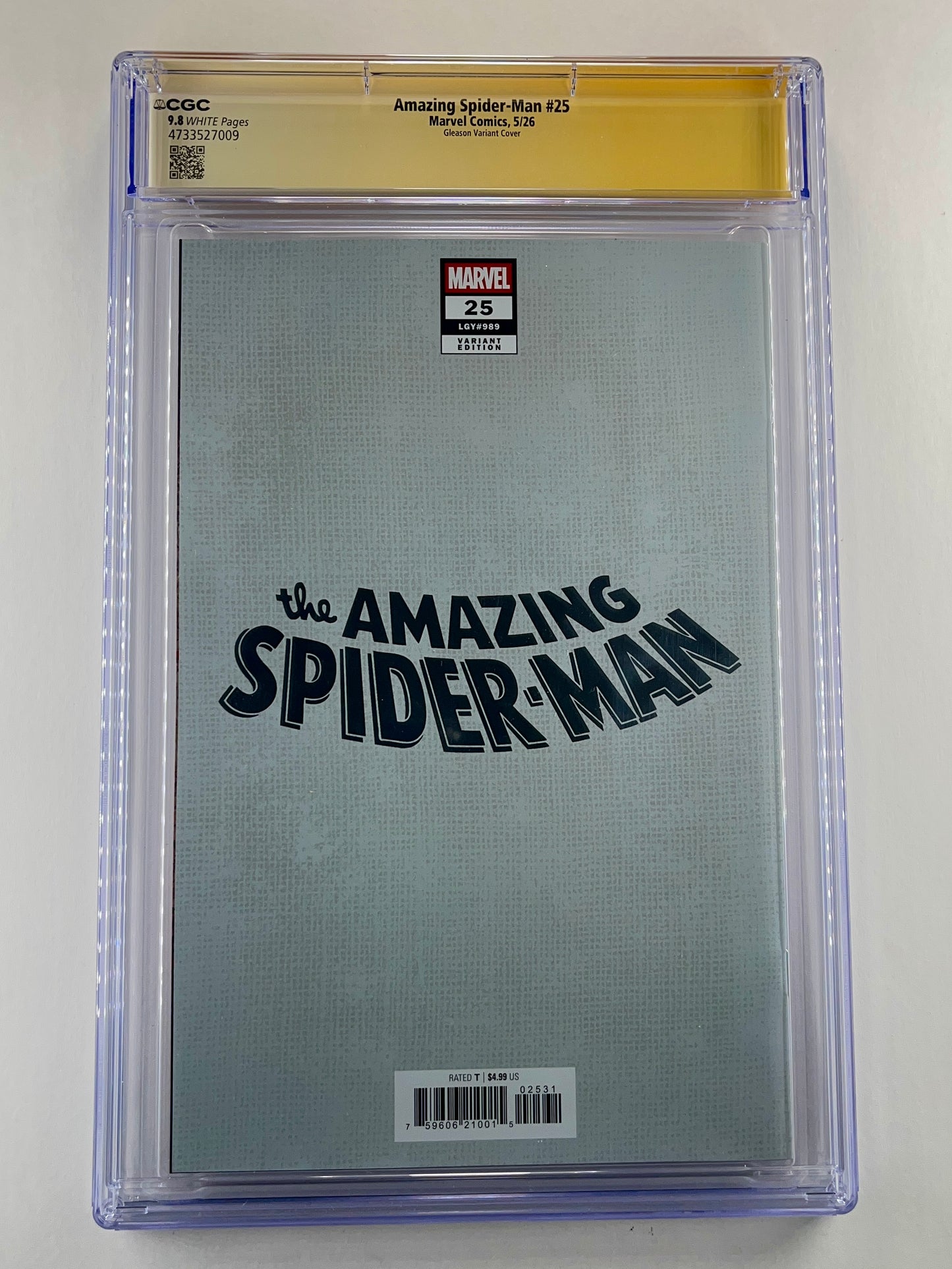 The Amazing Spider-Man #25 Patrick Gleason Foil Variant CGC 9.8 (May 2026) (Signed by Patrick Gleason)