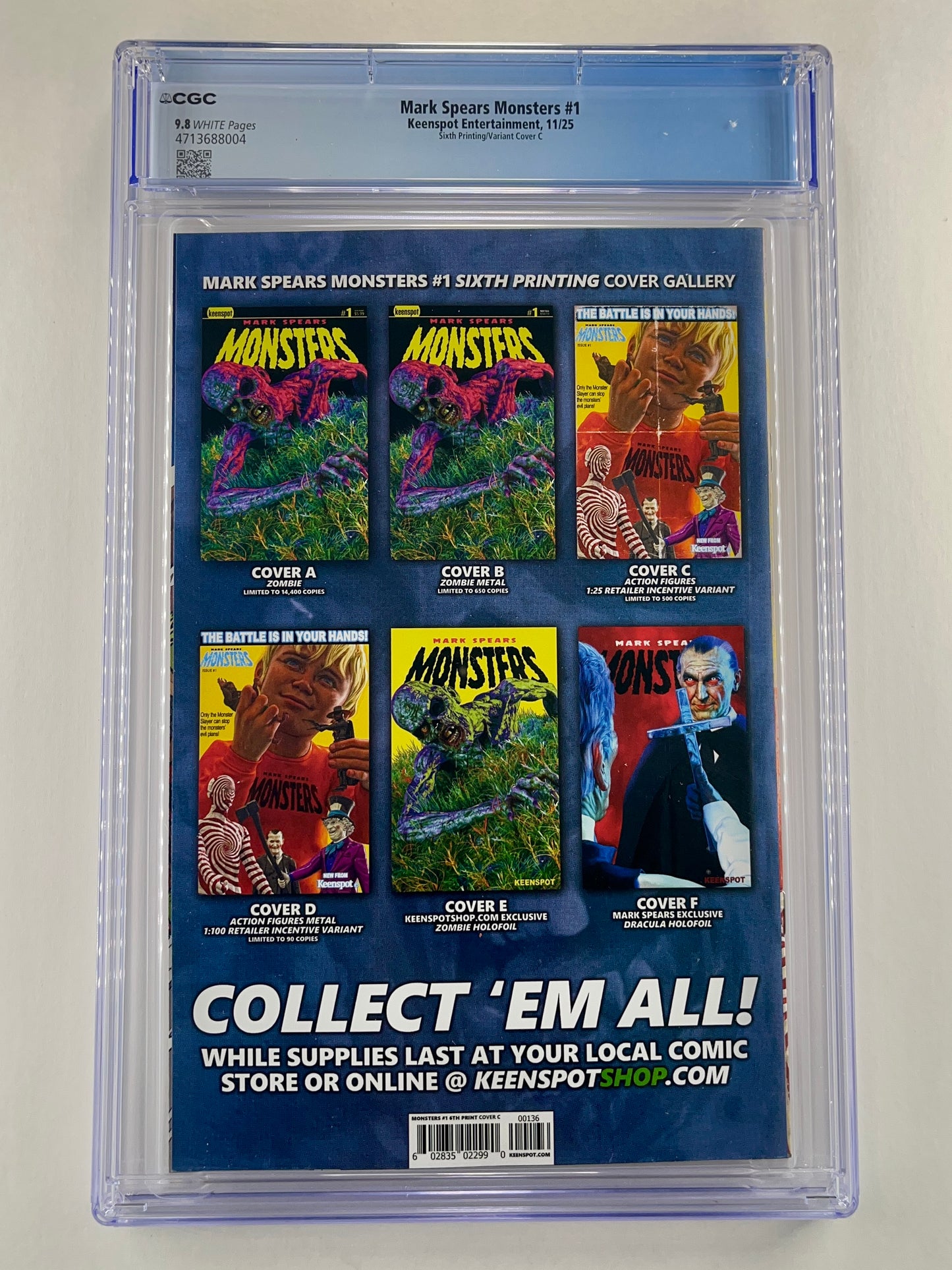 Mark Spears Monsters #1 6th Printing 1:25 Mark Spears Action Figure Variant CGC 9.8 (Nov 2025)