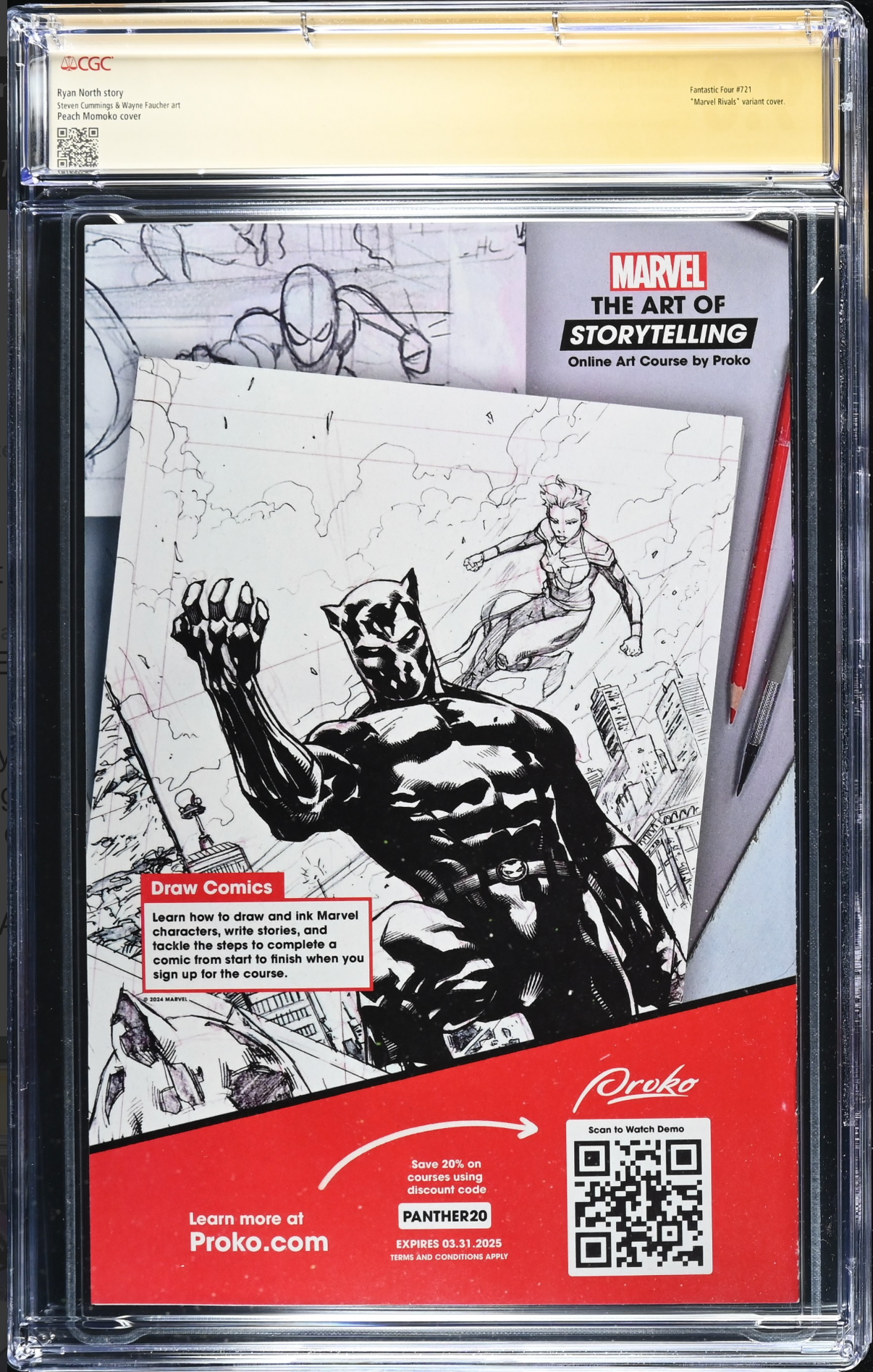 FANTASTIC FOUR 28 PEACH MOMOKO MARVEL RIVALS VARIANT COVER SS CGC 9.8 SIGNED (RARE)