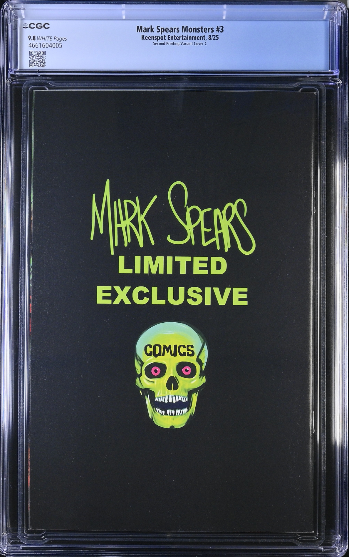 MARK SPEARS MONSTERS #3 2ND PTG CVR C FARELYCON EXCLUSIVE LIMITED 199 "HELLVIS" CGC 9.8