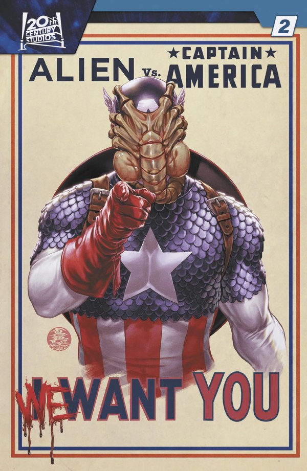 ALIEN VS. CAPTAIN AMERICA #2 (Limit 2 Per Cover) (rel:12/17)~