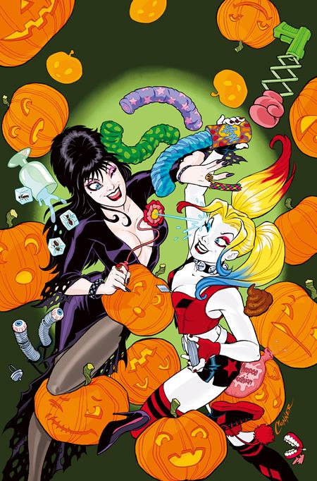 HARLEY QUINN X ELVIRA #1 CVR G AMANDA CONNER FOIL VIRGIN VAR (Limit 2 Per Cover) (rel:10/01)