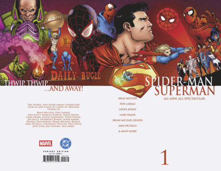 MARVEL/DC: SPIDER-MAN/SUPERMAN #1 (Limit 1 Per Customer) GIUSEPPE CAMUNCOLI HOMAGE VARIANT[1:25] (rel:04/22)