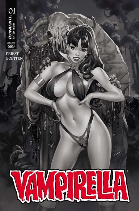 VAMPIRELLA (2026) #1 CVR N INC 1:7 ELIAS CHATZOUDIS B&W VAR (Limit 1 Per Customer) (rel:04/22)
