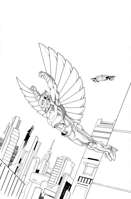 THUNDERCATS X SILVERHAWKS THUNDERHAWKS #5 CVR L INC 1:7 DECLAN SHALVEY LINE ART VIRGIN VAR (Limit 1 Per Customer) (rel:08/26)