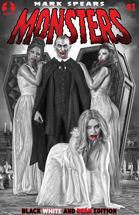 MARK SPEARS MONSTERS #1 7TH PTG BLACK WHITE & DEAD EDITION (Limit 1 Per Cover) (rel:09/16)