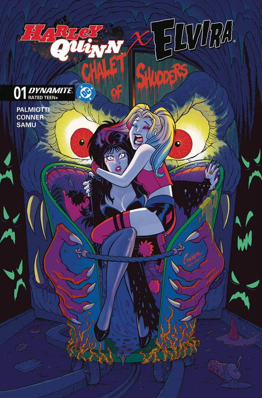 HARLEY QUINN X ELVIRA #1 CVR P INC 1:15 AMANDA CONNER FOIL VAR (rel:10/01)