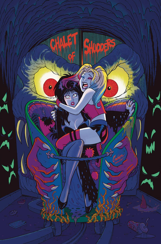 HARLEY QUINN X ELVIRA #1 CVR R INC 1:20 AMANDA CONNER FOIL VIRGIN VAR (rel:10/01)