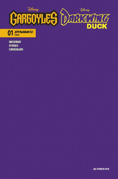 GARGOYLES DARKWING DUCK #1 (Limit 2 Per Cover) CVR O DARKWING PURPLE BLANK AUTHENTIX FOC BONUS VAR (rel:01/14)