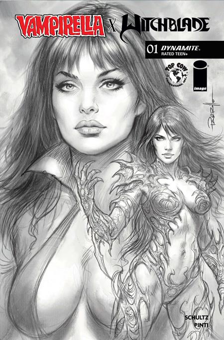 VAMPIRELLA X WITCHBLADE SPECIAL #1 (ONE SHOT) (Limit 1 Per Customer) CVR J INC 1:10 LUCIO PARRILLO LINE ART VAR (rel:09/30)