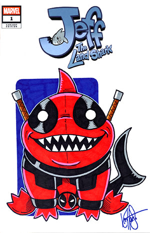 DF JEFF THE LAND SHARK #1 BLANK VARIANT SIGNED AND REMARKED BY KEN HAESER WITH JEFFPOOL SKETCH (Limit 1 Per Customer) (rel:11/26)