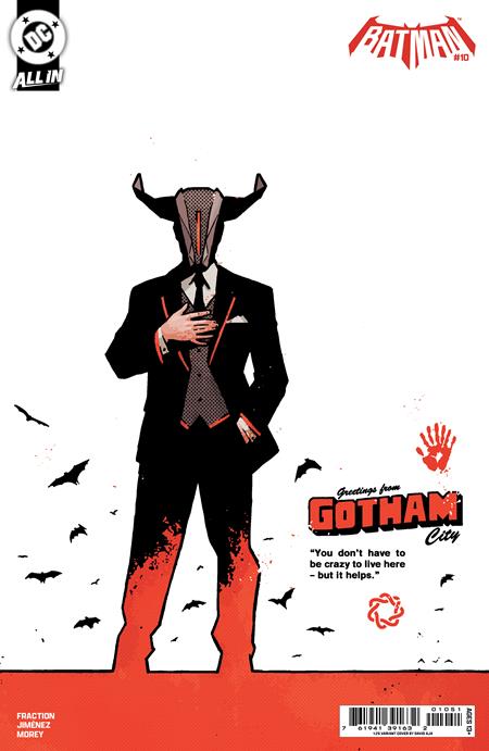 BATMAN #10 CVR F INC 1:25 DAVID AJA CARD STOCK VAR (Limit 1 Per Customer) (rel:06/03)