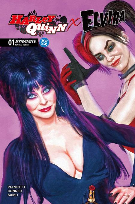 HARLEY QUINN X ELVIRA #1 CVR Y INC 1:10 MARK SPEARS PINK FOC BONUS VAR (Limit 2 Per Cover) (rel:10/01)