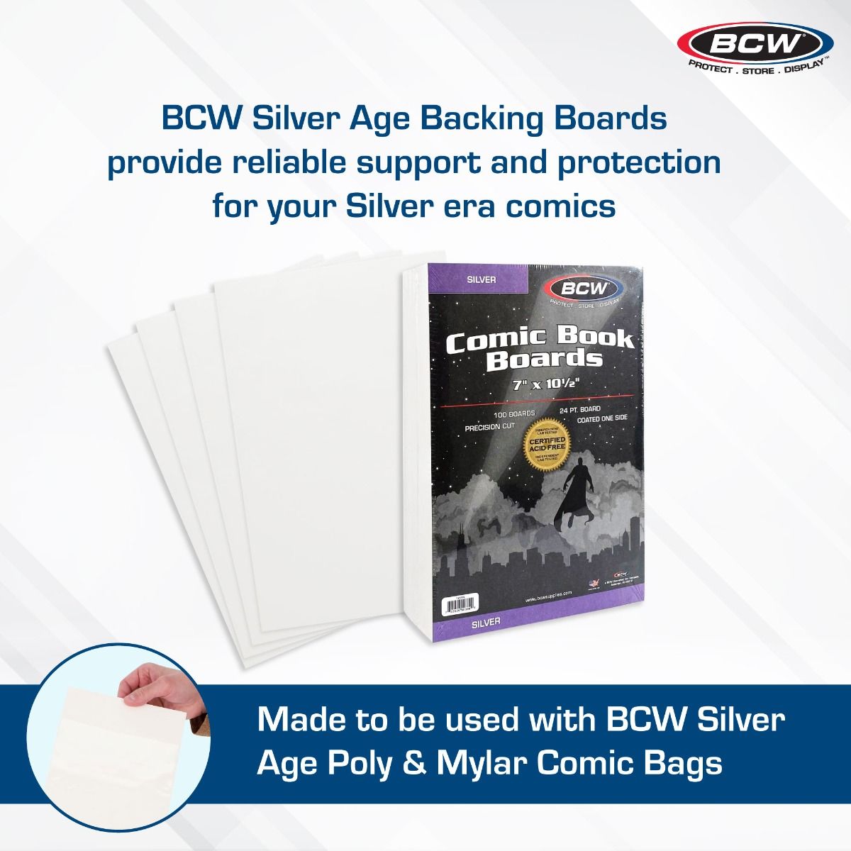 BCW Silver Comic Backing Boards