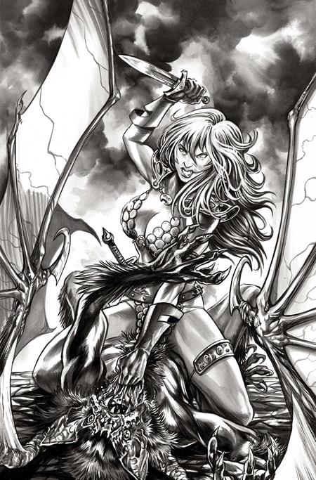 RED SONJA SHE DEVIL WITH A SWORD #3 CVR P INC 1:7 MIKE ROOTH B&W VIRGIN VAR (Limit 1 Per Customer) (rel:07/01)
