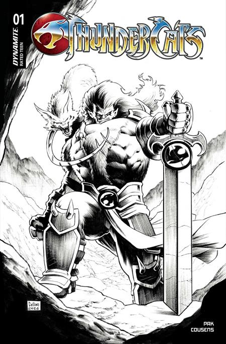 THUNDERCATS (2026) #1 (Limit 1 Per Customer) CVR S INC 1:7 DANIELE CELLINI LINE ART VAR (rel:10/21)