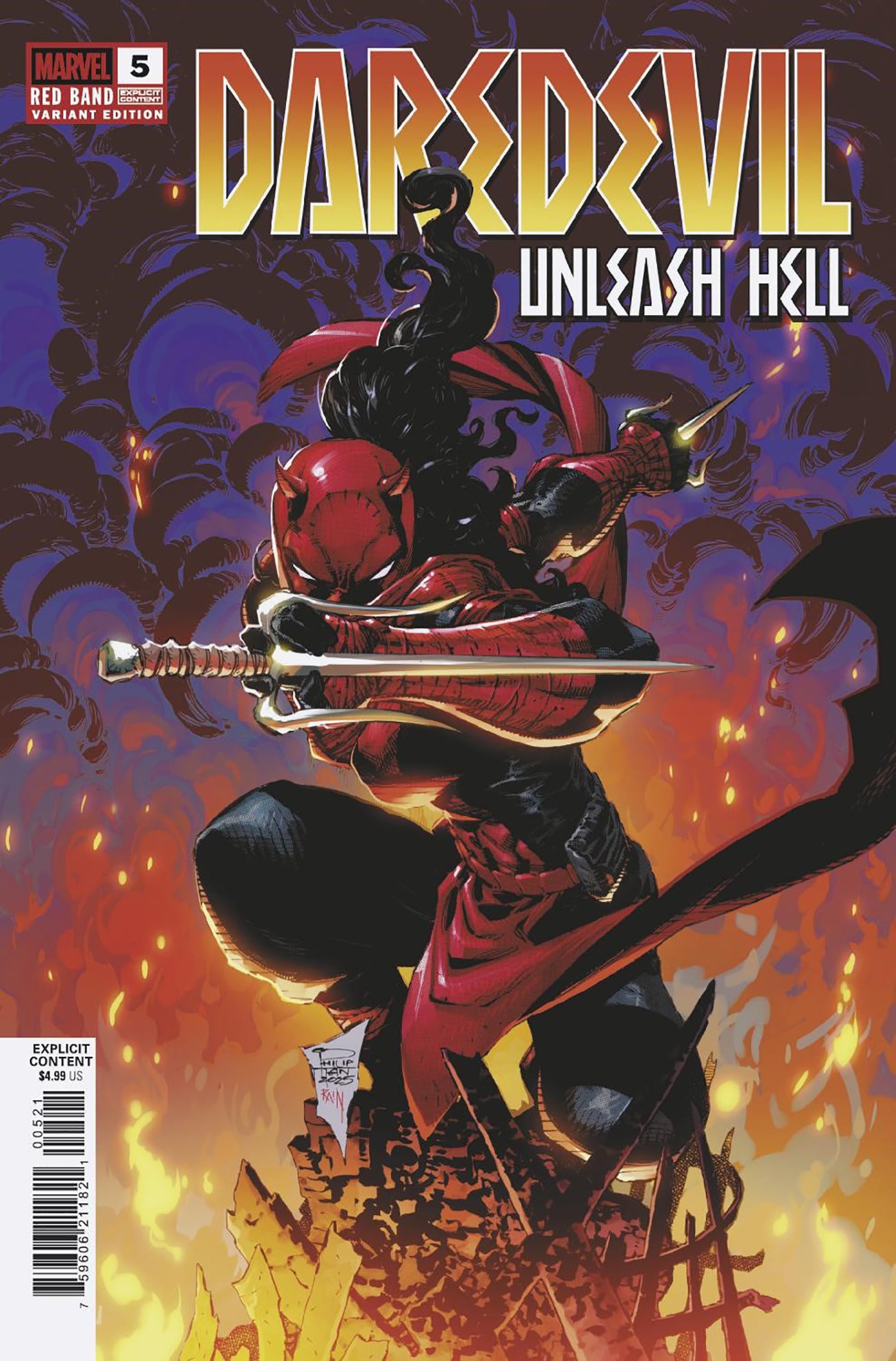 DAREDEVIL: UNLEASH HELL - RED BAND #5 [POLYBAGGED] (Limit 2 Per Cover) (rel:05/21)