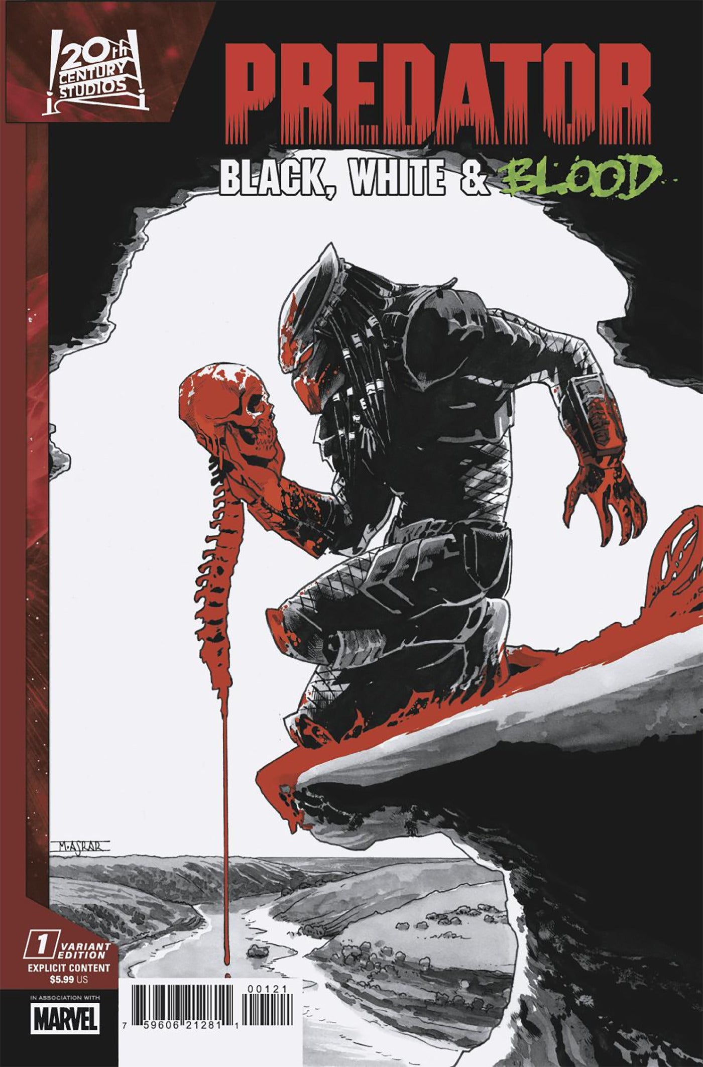 PREDATOR: BLACK, WHITE & BLOOD #1 (Limit 2 Per Cover) (rel:07/09)~