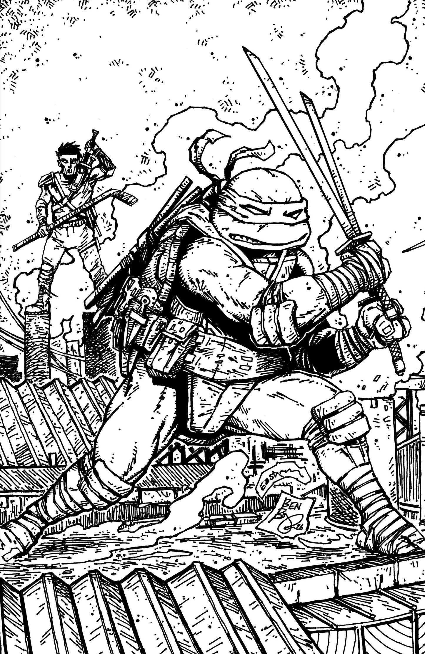 Teenage Mutant Ninja Turtles #21 Variant RI (10) (Eastman & Bishop B&W Full Art)[1:10] (Limit 1 Per Customer) (rel:08/19)