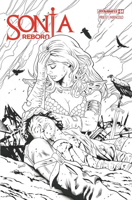 SONJA REBORN #4 CVR K GREG LAND LINE ART FOC BONUS VAR (Limit 2 Per Cover) (rel:12/17)