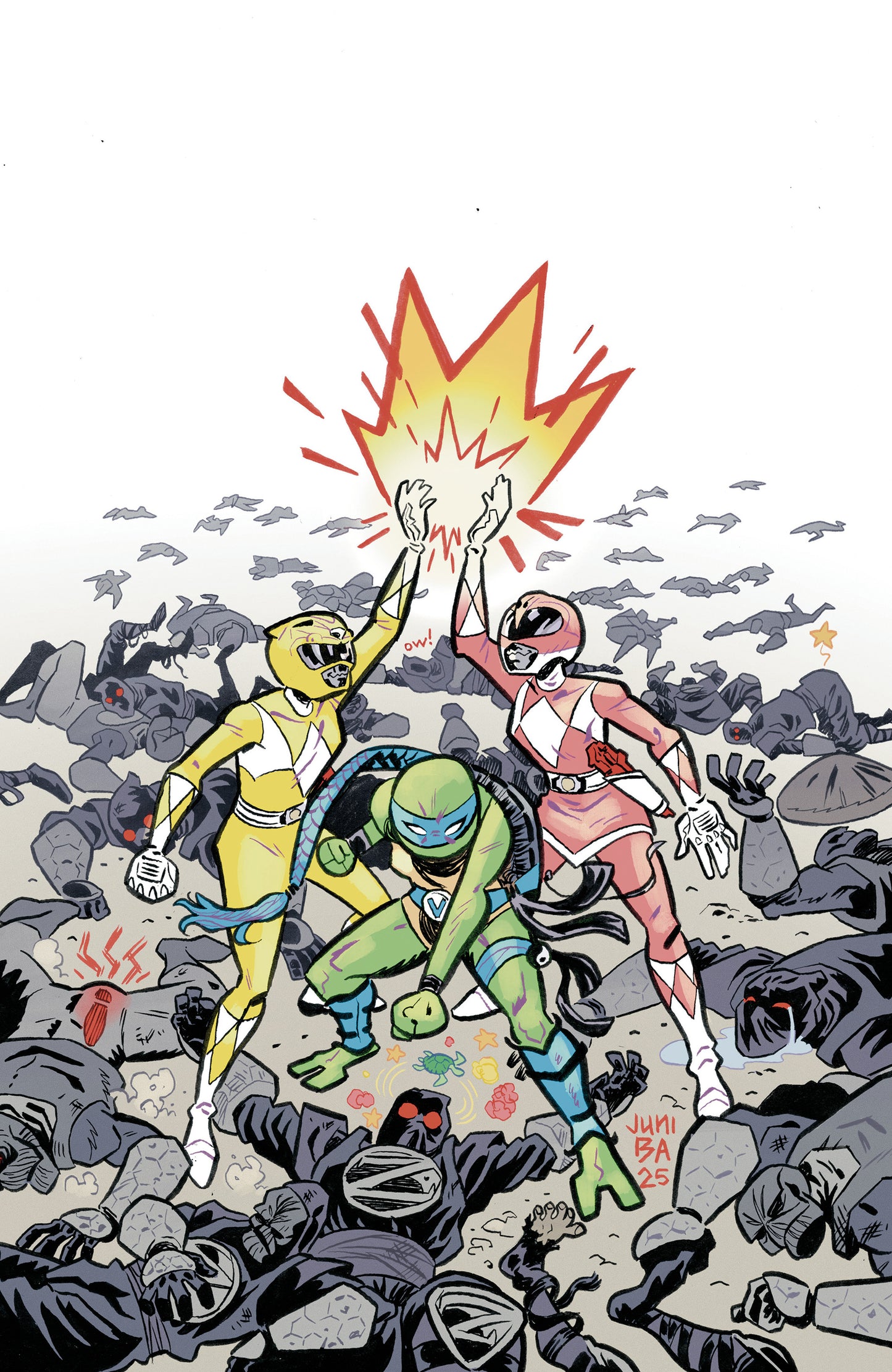 Mighty Morphin Power Rangers/Teenage Mutant Ninja Turtles III #5 (Limit 1 Per Customer) J 1:5 INCV (Full Art, Foil, Ba)[1:5] (rel:03/18)