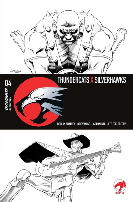 THUNDERCATS X SILVERHAWKS #4 CVR L DECLAN SHALVEY LINE ART VAR (Limit 1 Per Cover) (rel:07/08)
