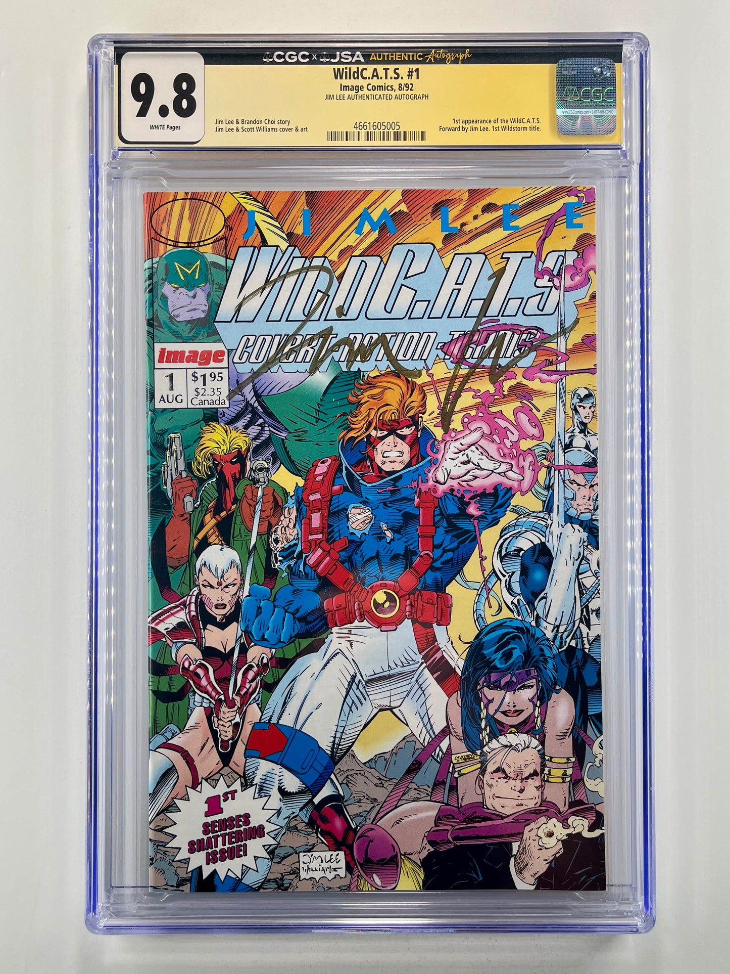 WildC.A.T.s: Covert Action Teams #1 CGC 9.8 (Aug 1992) (Signed by Jim Lee)