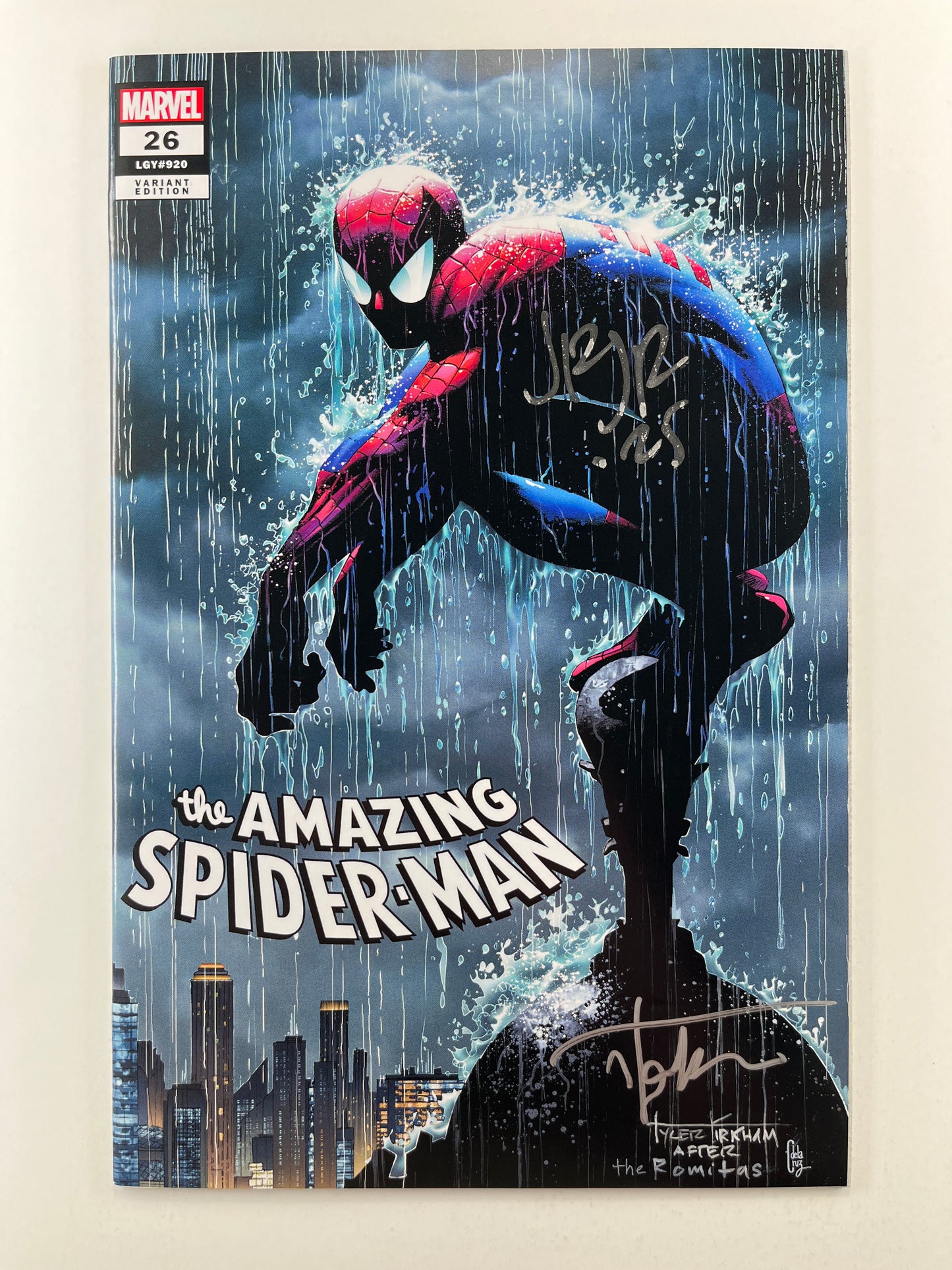 The Amazing Spider-Man #26 Spectral Comics Tyler Kirkham Variant (Jul 2023) (Signed by John Romita Jr. with COA)