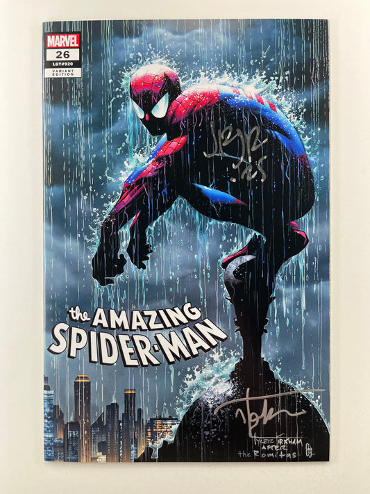 The Amazing Spider-Man #26 Spectral Comics Tyler Kirkham Variant (Jul 2023) (Signed by John Romita Jr. with COA)