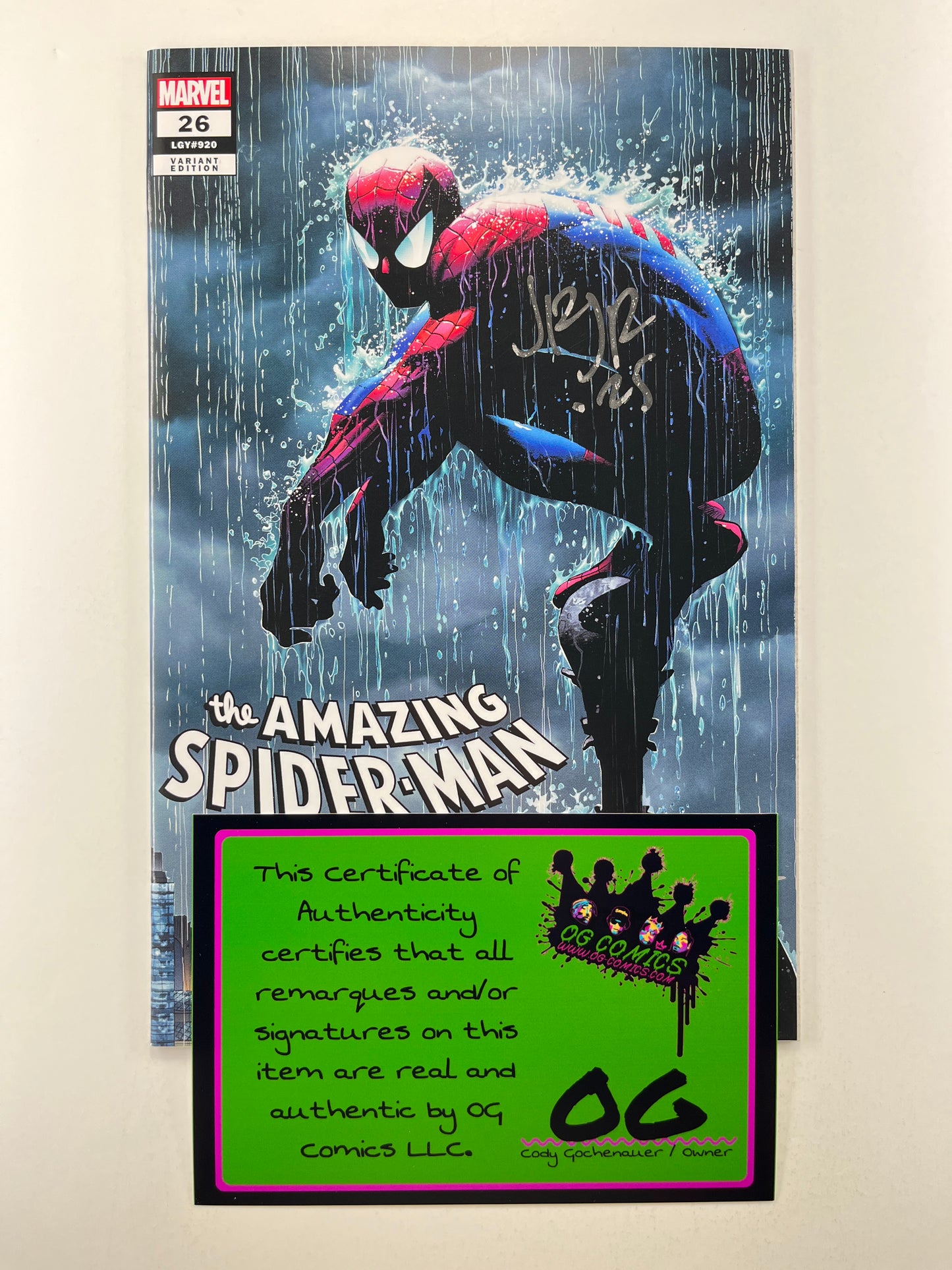 The Amazing Spider-Man #26 Spectral Comics Tyler Kirkham Variant (Jul 2023) (Signed by John Romita Jr. with COA)