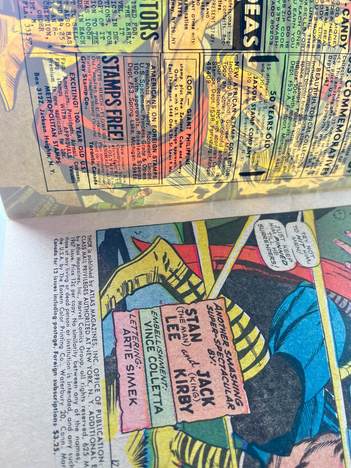Thor #147 (Dec 1967) PRINT ERROR NEVER RECEIVED BOTTOM STAPLE