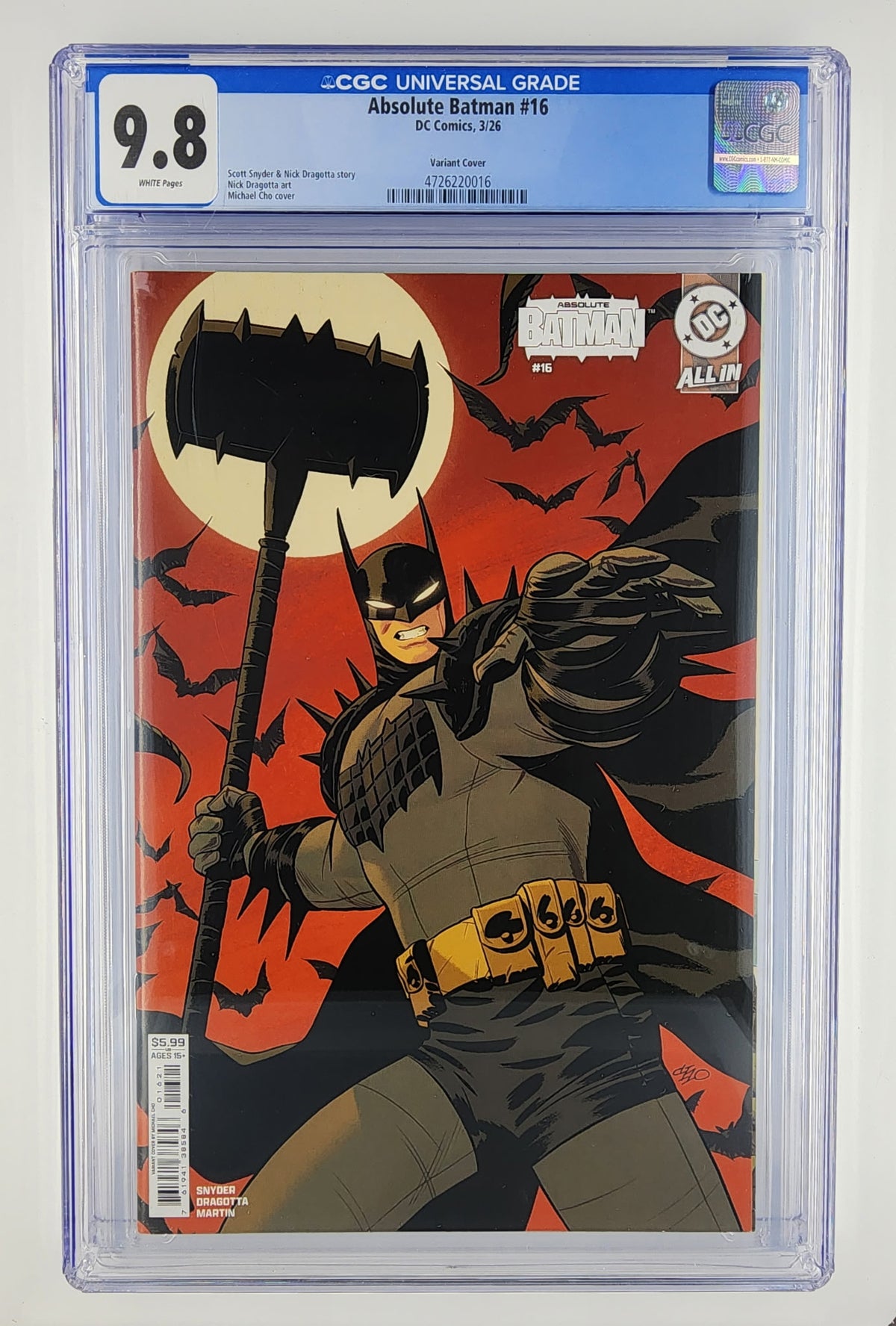 Absolute Batman #16 Cover B Michael Cho Variant CGC 9.8 (Jan 2026)