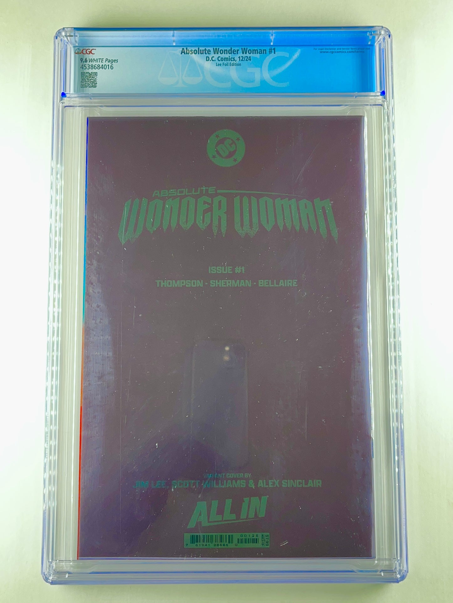 Absolute Wonder Woman #1 Cover J Jim Lee Foil Virgin Variant CGC 9.6 (Dec 2024)