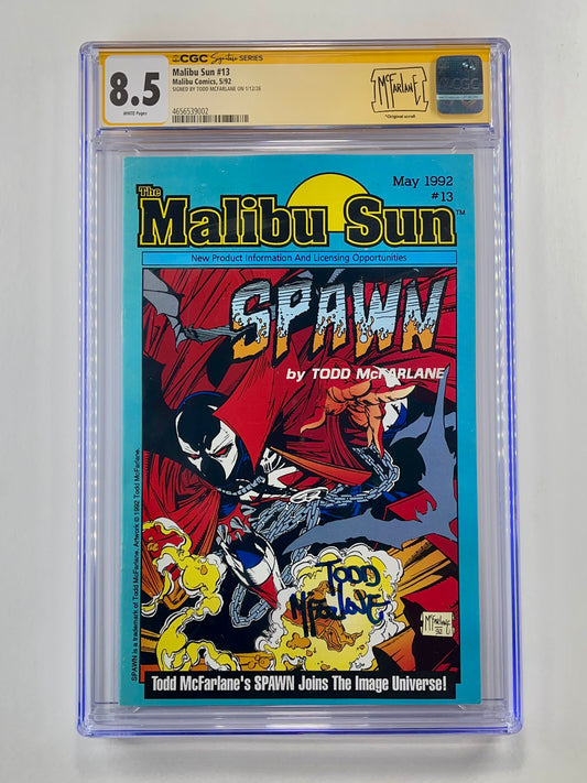 Malibu Sun #13 CGC 8.5 (May 1992) (Signed by Todd McFarlane on Jan 2026)