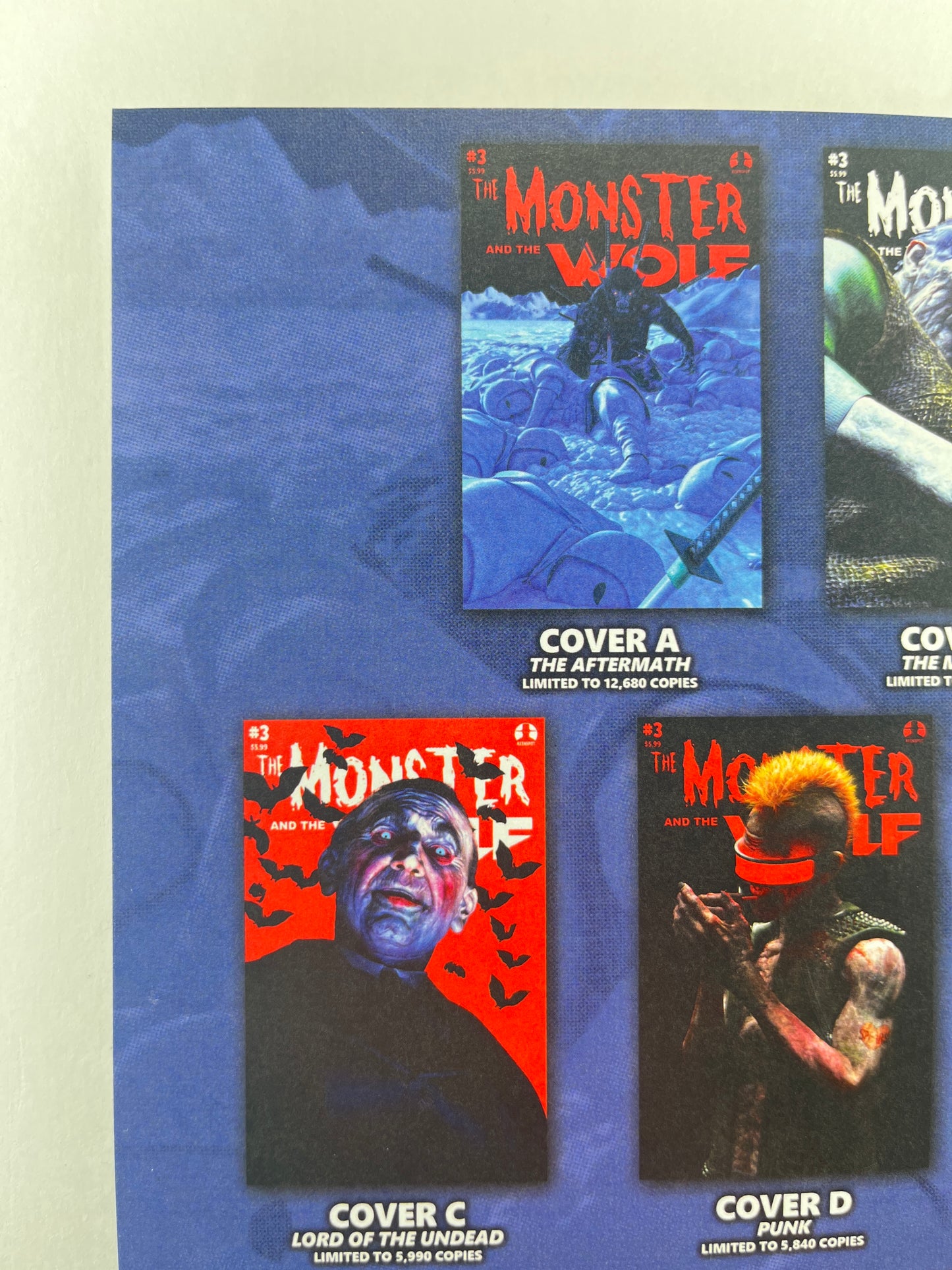 The Monster and the Wolf #3(Only 50 Made) Ultra Rare Punk Variant Metal Cover