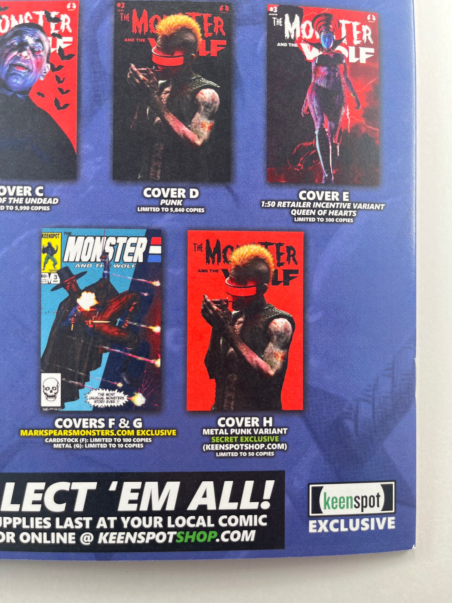 The Monster and the Wolf #3(Only 50 Made) Ultra Rare Punk Variant Metal Cover