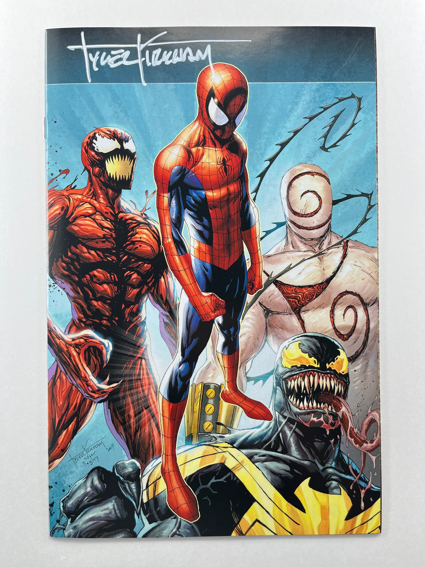 Amazing Spider-Man / Venom: Death Spiral #1 616 Comics / Comic Traders / Comics Elite Tyler Kirkham Virgin Variant (Apr 2026) (Art Signature by Tyler Kirkham w/COA)
