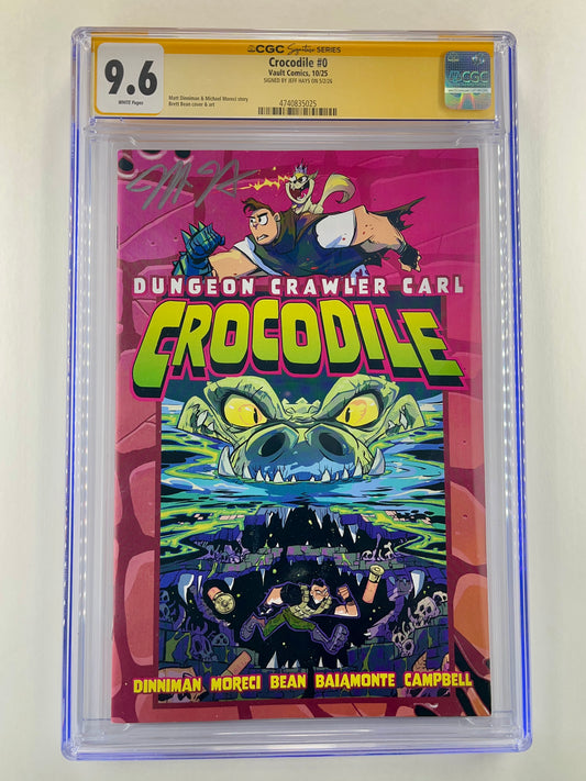Dungeon Crawler Carl: Crocodile #0 CGC 9.6 (Oct 2025) 1of1(Signed by Jeff Hays) (1st Appearance of Dungeon Crawler Carl in Comics)
