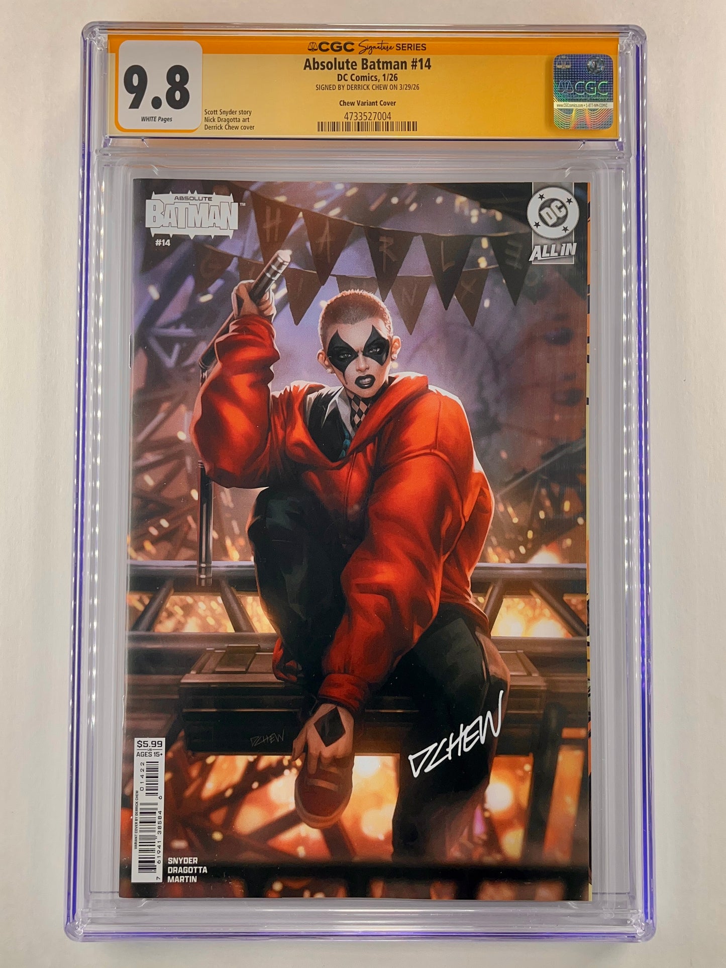 Absolute Batman #14 Cover F Derrick Chew Variant CGC 9.8 (Jan 2026) (Signed by Derrick Chew)